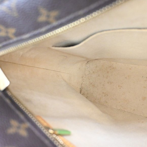 LOUIS VUITTON Logo Luco Shoulder Tote Bag Monogram Leather Brown - Picture 15 of 16